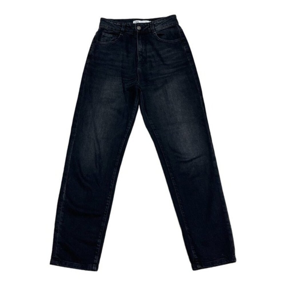 ZARA High Waist Black Jeans Size 2 Cotton Casual